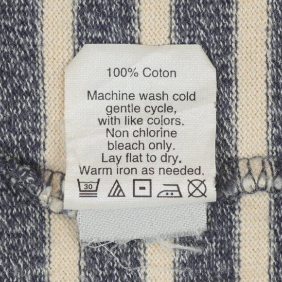 Madewell Chart Women's Large Blue Cream Stripe Scoop Neck 3/4 Sleeve Knit Blouse - Picture 8 of 8